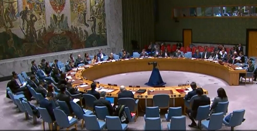 북한 탄도미사일 발사 문제 논의하는 유엔 안보리 공개회의[유엔 웹티비 캡처]